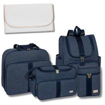 Kit de Bolsa Bebê 5 Peças Mochila Bolsa Térmica Clássica