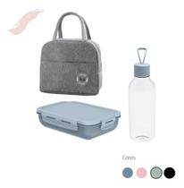 Kit de Bolsa De Almoço Térmica com Marmita Hermética E Garrafa D'água Squeeze Ou