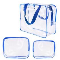 Kit de bolsa de higiene de viagem ROYBENS Crystal Clear PVC 3 unidades