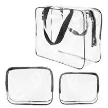 Kit de bolsa de higiene de viagem ROYBENS Crystal Clear PVC 3 unidades