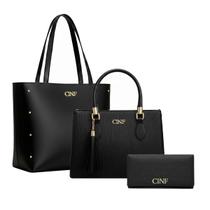 Kit De Bolsa Feminina De Ombro + Transversal + Carteira