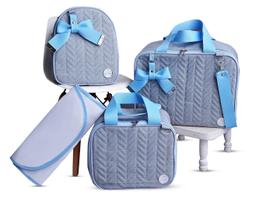 Kit de Bolsa Mala Maternidade Luxo 4 Peças Jeans Kit de Bolsa Mala Maternidade Luxo 4 Peças Jeans