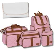 Kit de Bolsa Menino 5 Peças Mochila Paris Térmica Trocador Kit de Bolsa Menino 5 Peças Mochila Paris Térmica Trocador