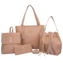 kit de bolsas feminina contem 4 lindas bolsas bolsa sacola, bolsa transversal, carteira de mao