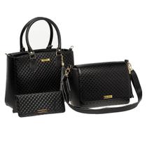 Kit de Bolsas femininas Barato Transversal Grandes 3 Peças Carteira - Duarts