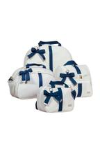 Kit de bolsas maternidade 4 pc Lyssa Baby coleção laços cor marfim e marinho