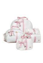 Kit de bolsas maternidade 4 pc Lyssa Baby coleção laços cor marfim e rosé