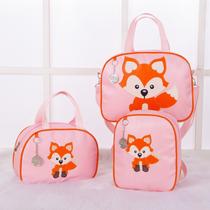 Kit de Bolsas Maternidade Raposinha Rosa 3 pçs