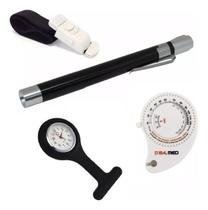 Kit De Bolso Enfermagem Lanterna Relogio Lapela Garote Trena