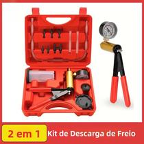 Kit De Bomba De Vácuo Manual Para Sangria De Freios Com Manômetro E Adaptadores 2 Em 1, Conjunto Kit De Bomba De Vácuo Manual Para Sangria De Freios Com Manômetro E Adaptadores 2 Em 1, Conjunto