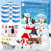 Kit de boneco de neve EOBOH Build a Snowman DIY com argila seca ao ar livre, pacote com 18