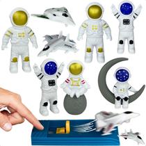 Kit De Bonecos Astronautas Miniaturas Brinquedo E Decoração