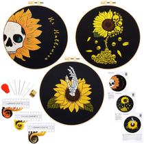 Kit de bordado de Halloween Armindou 3-Hoops 20 cm para iniciantes Kit de bordado de Halloween Armindou 3-Hoops 20 cm para iniciantes