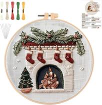 Kit de bordado de presépio YOUDRN 20cm Hoop DIY Xmas Kit de bordado de presépio YOUDRN 20cm Hoop DIY Xmas