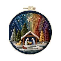 Kit De Bordado DIY De Natal Amigável Para Iniciantes Com Manual De Instruções De Ponto E Conjunto De