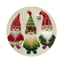 Kit De Bordado DIY Para Guirlanda De Flores De Árvore De Natal, Com Tecido De Inverno, Aro, Linhas,