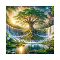 Kit De Bordado Em Diamante Paisagem De Árvore Cachoeira DIY Ponto Cruz Momoart Arte Mosaico