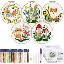 Kit de bordado ERKOON para iniciantes com padrões e instruções