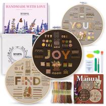 Kit de bordado ETSPIL Find Your Joy com 42 pontos e estampado