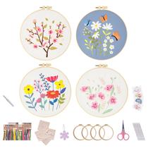 Kit de bordado HALATIUM Flowers com padrões para iniciantes