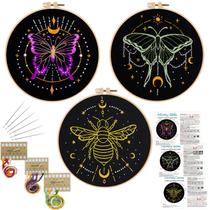 Kit de bordado Louise Maelys Tarot com lua, borboleta e abelha