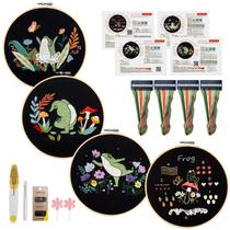 Kit de bordado Phylisn para iniciantes com padrões e ferramentas de sapo