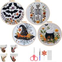 Kit de bordado QBQBQ Halloween Cross Stitch 15cm para iniciantes