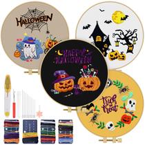 Kit de bordado TINDTOP Halloween DIY com padrões estampados para adultos
