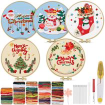 Kit de Bordado TINDTOP Navidad para Adultos con Patrones Estampados