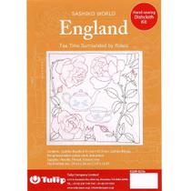Kit de Bordado Tulip Sashiko - England Tea TIme Surrounded By Roses