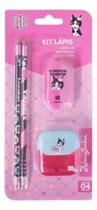 Kit de Borracha Escolar Rebecca Bonbon com 2 Lápis Skypaper - Rosa