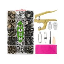 Kit De Botão De Pressão De Metal Com Alicate De Instalação Para Roupas Jaqueta Couro Artesanato