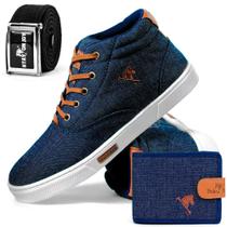 Kit de Botinha Polo Joy + Cinto + Carteira - Jeans