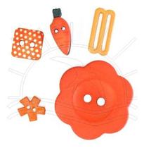 Kit de Botões Composê Laranja 1619 - 5 unid Kit de Botões Composê Laranja 1619 - 5 unid