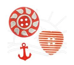 Kit de Botões Composê Vermelho 1574 - 3 unid Kit de Botões Composê Vermelho 1574 - 3 unid