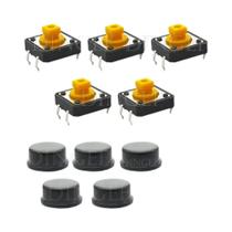 Kit De Botões Micro Switch Momentâneo Táctil Amarelo Verde Vermelho 20PCS 12x12x7.3MM