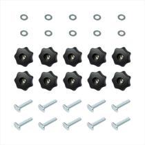 Kit de botões T-Track POWERTEC 71482V com botão de 7 estrelas, pacote com 10