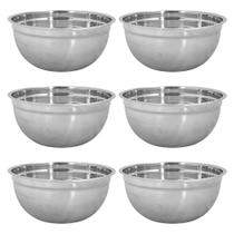 Kit De Bowls Tigela Em Aço Inox 3,2 Litros Para Confeitaria Com 6 Unidades