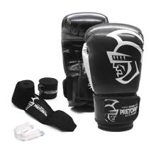 Kit de Boxe/Muay Thai Pretorian Elite Training - Preto/Prata Kit de Boxe/Muay Thai Pretorian Elite Training - Preto/Prata