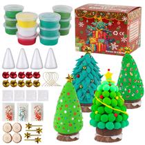 Kit de bricolage para árvores de Natal LULEEYANG Air Dry Clay, pacote com 12 Kit de bricolage para árvores de Natal LULEEYANG Air Dry Clay, pacote com 12