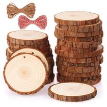 Kit de bricolage pré-perfurado Craft Wood Slices Fruyit 25 unidades de 8-9 cm