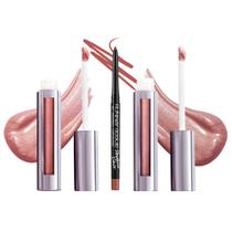 Kit de brilho labial Runway Rogue LuxGloss com 2 tubos e delineador labial Kit de brilho labial Runway Rogue LuxGloss com 2 tubos e delineador labial
