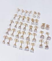 Kit de brincos folheados à ouro 18k - 1 ano de garantia (atacado para revenda)