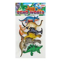 Kit De Brinquedo Animais Com 8 Dinossauros Emborrachado -Grandes- Dino World HM TOYS Kit De Brinquedo Animais Com 8 Dinossauros Emborrachado -Grandes- Dino World HM TOYS