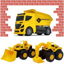 Kit de Brinquedos de Construção: Caçamba, Escavadeira e Carregadeira para Meninos