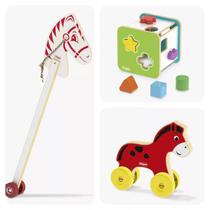 Kit de brinquedos educativos cavalinho baby roller cubo