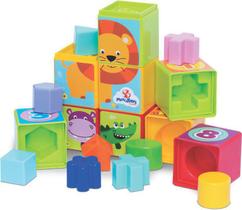 Kit De Brinquedos Educativos Cubinhos 5 Em 1 + Empilha