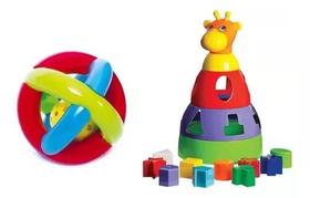 Kit De Brinquedos Para Bebê De 1 Ano Bola Mordedor Girafa - MercoToys