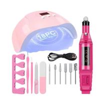 Kit De Broca Elétrica Para Unhas USB Com Lâmpada UV LED Gel Secador De Manicure Conjunto Inicial