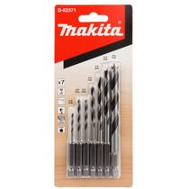 Kit de Brocas 3 Pontas Madeira Hexagonal 1/4 7 Peças Makita